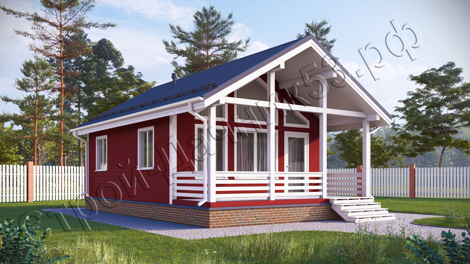 Проект каркасно-щитового дома Д–24